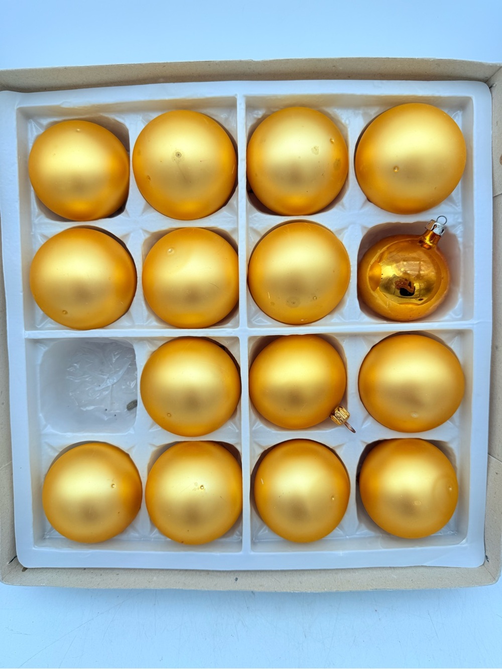 Gold Holiday Ornament Ball Set - Pack of 15
